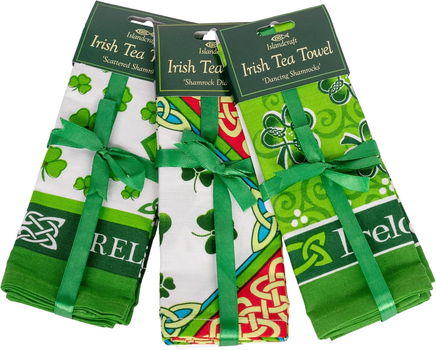 Royal Tara Irish Shamrock Design Set of 3 Tea Towels