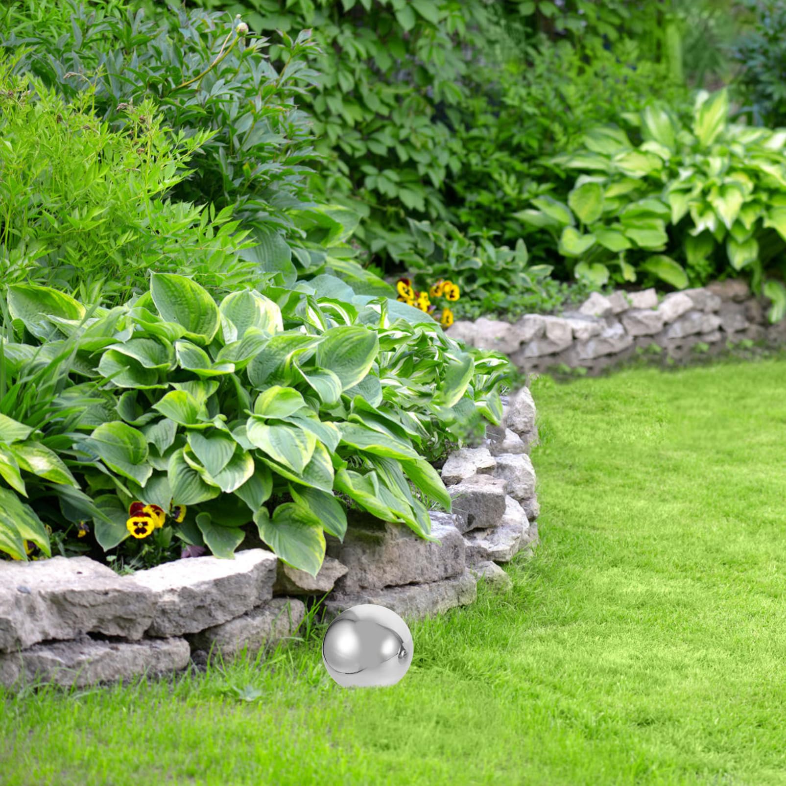ifundom Sfere Decorative Specchiate in Acciaio Inox 6 Pezzi per Giardino