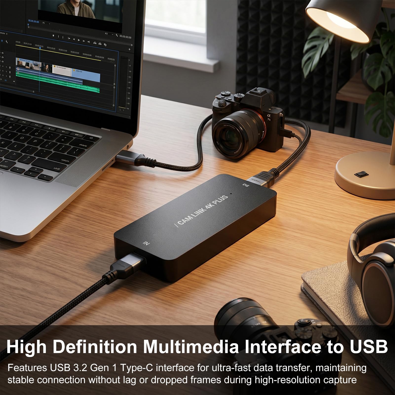 Docooler Tarjeta de captura de vídeo 4K Plus, USB 3.0 de alta velocidad de transmisión, plug and play para grabación de PC, conexión estable, calidad de imagen clara