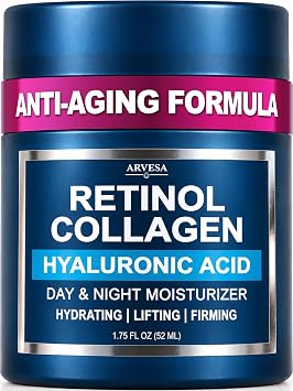 Retinol Cream for Face - Anti-Aging Moisturizer Wrinkle Cream with Collagen