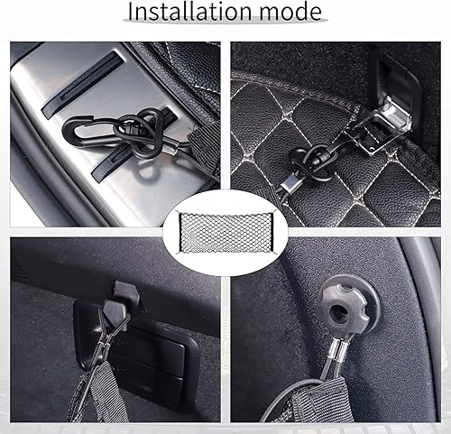 Miniatura 3 de Alpmosn Red de carga elástica ajustable para automóvil, accesorios interiores para maletero con gancho, ajuste universal para automóvil, vehículo,