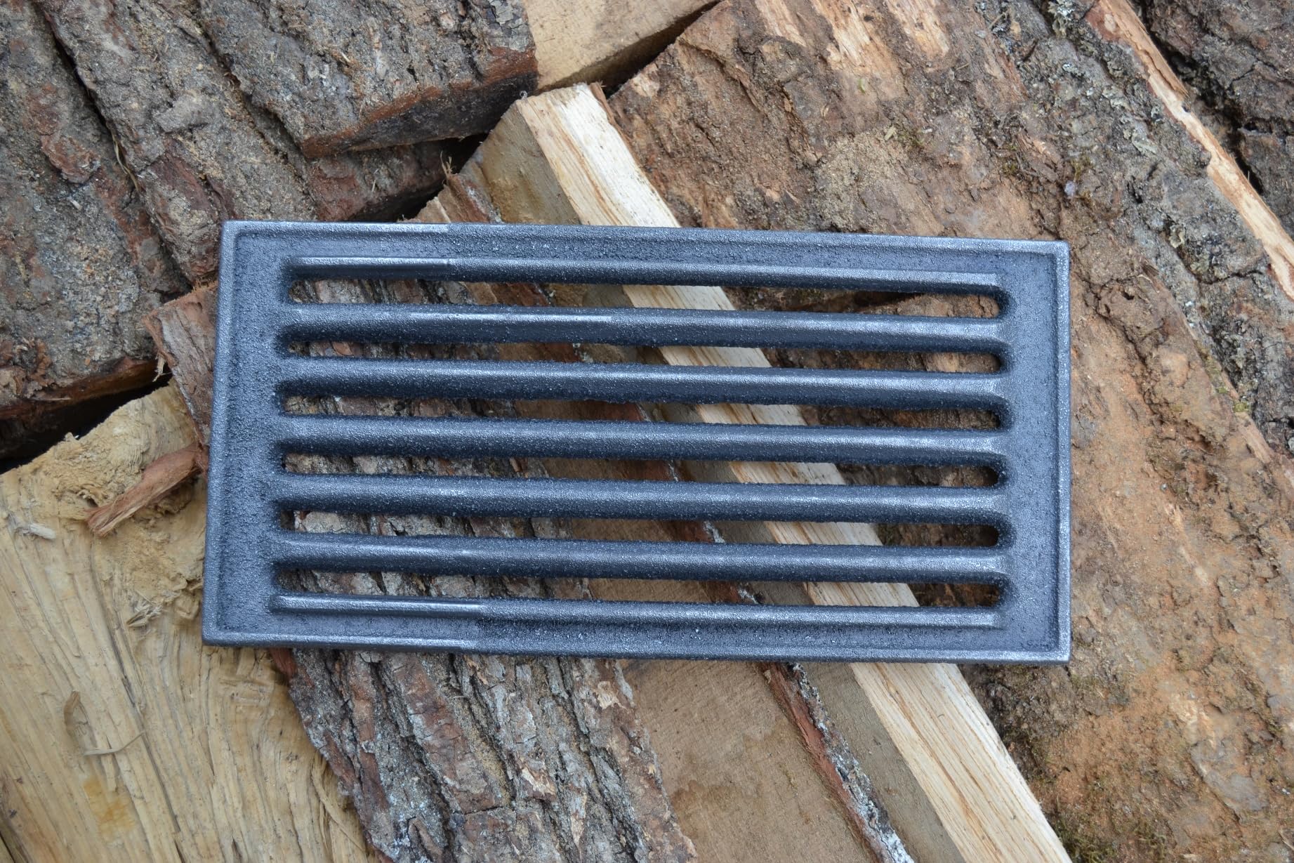 SEZAM Parrilla de hierro fundido para horno, 30 x 15 cm, diferentes diámetros, apta para estufa de chimenea, rejilla para horno, rejilla para el carbón