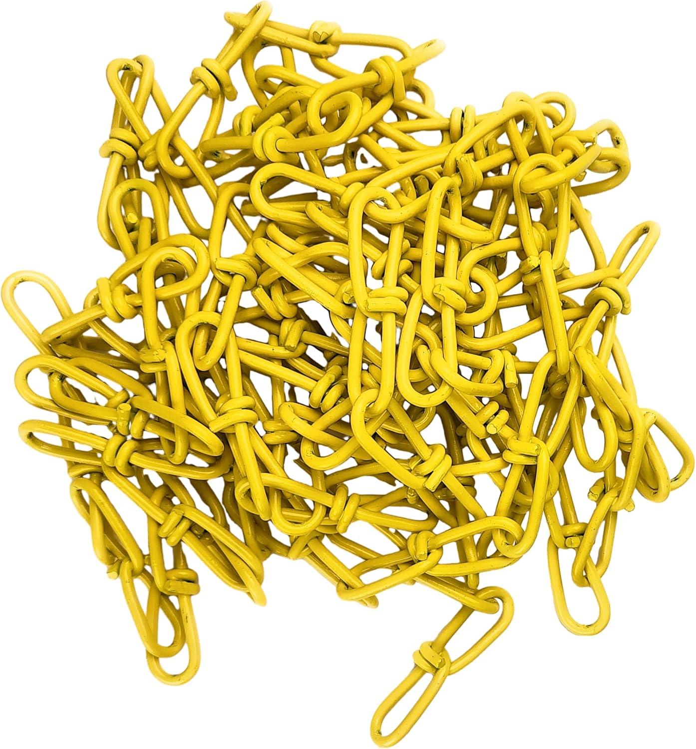 2/0 Double Loop Chain, Multi Length, Maximum 200ft, Steel Utility Chain, Yellow Coated Link Chain (150ft)