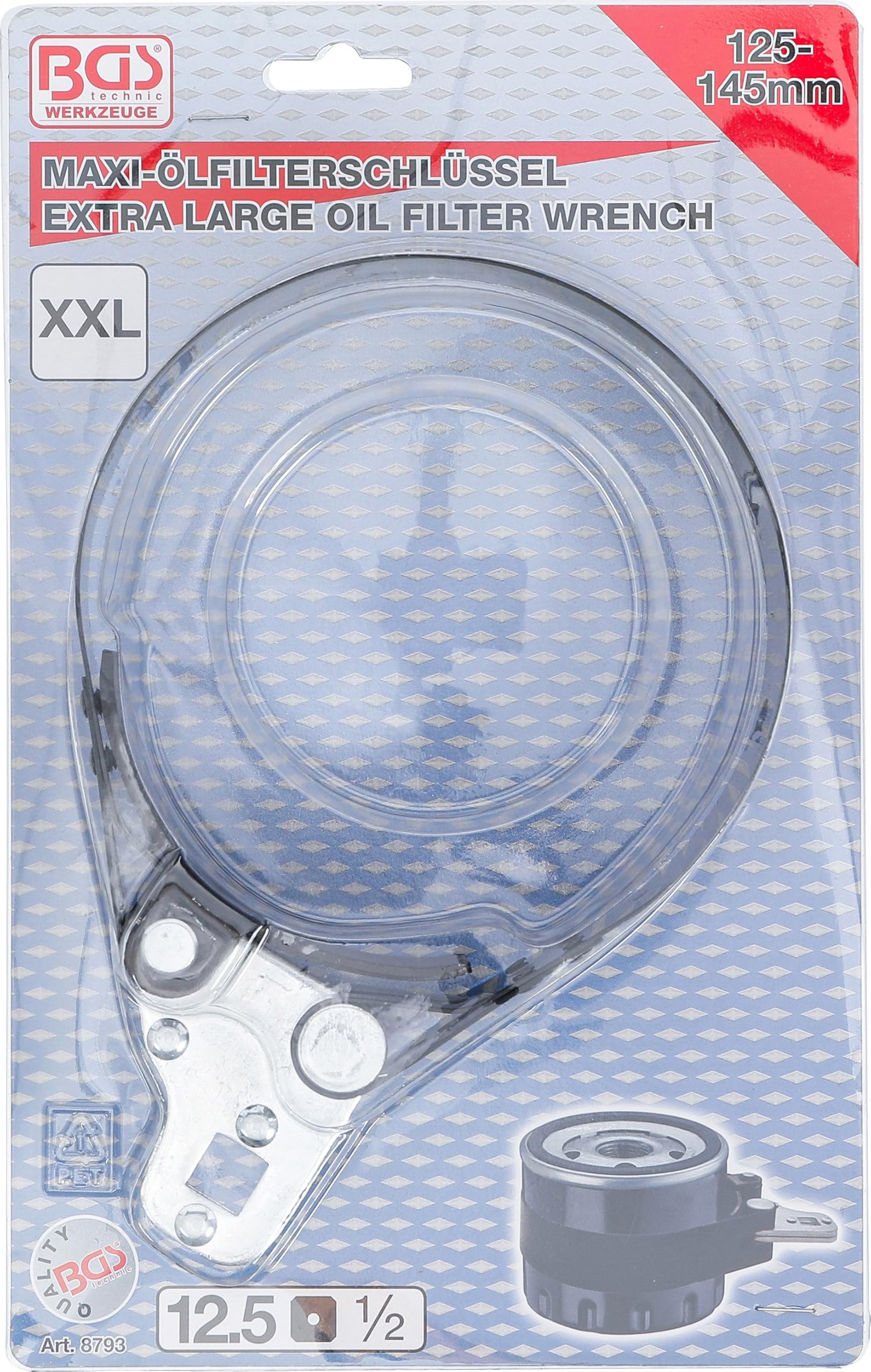 BGS 8793 | Llave de correa para filtros de aceite XL | Ø 125 - 145 mm