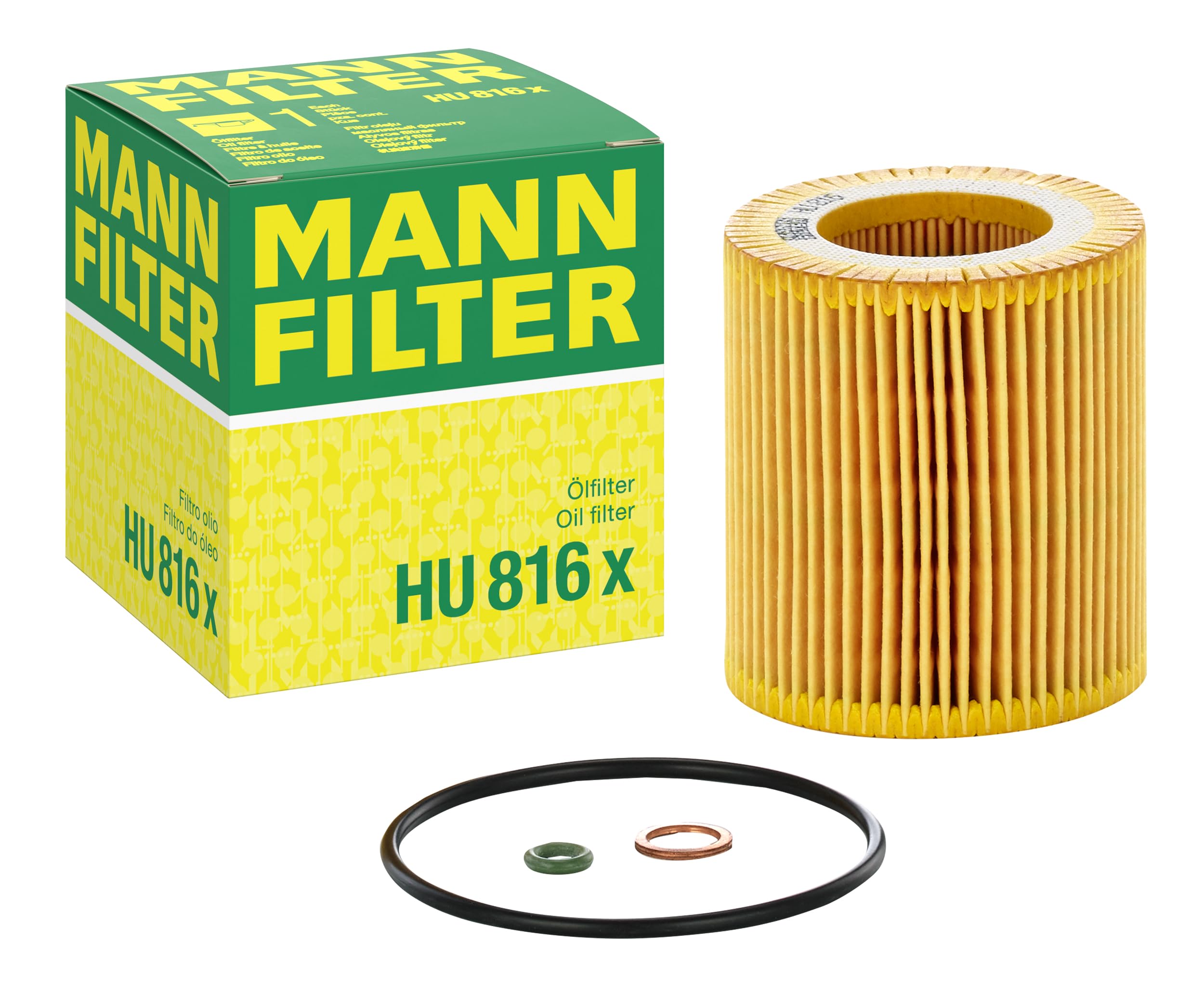 MANN-FILTER HU 816 X Oil Filter - Oil Filter Set with Gasket/Seal Kit - For Cars