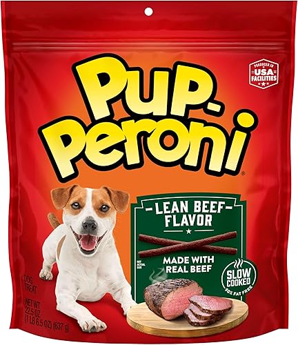 Pup-Peroni Golosinas para perros, sabor a carne magra, 22.5 onzas, hechas con carne de res real, 90% libre de grasa