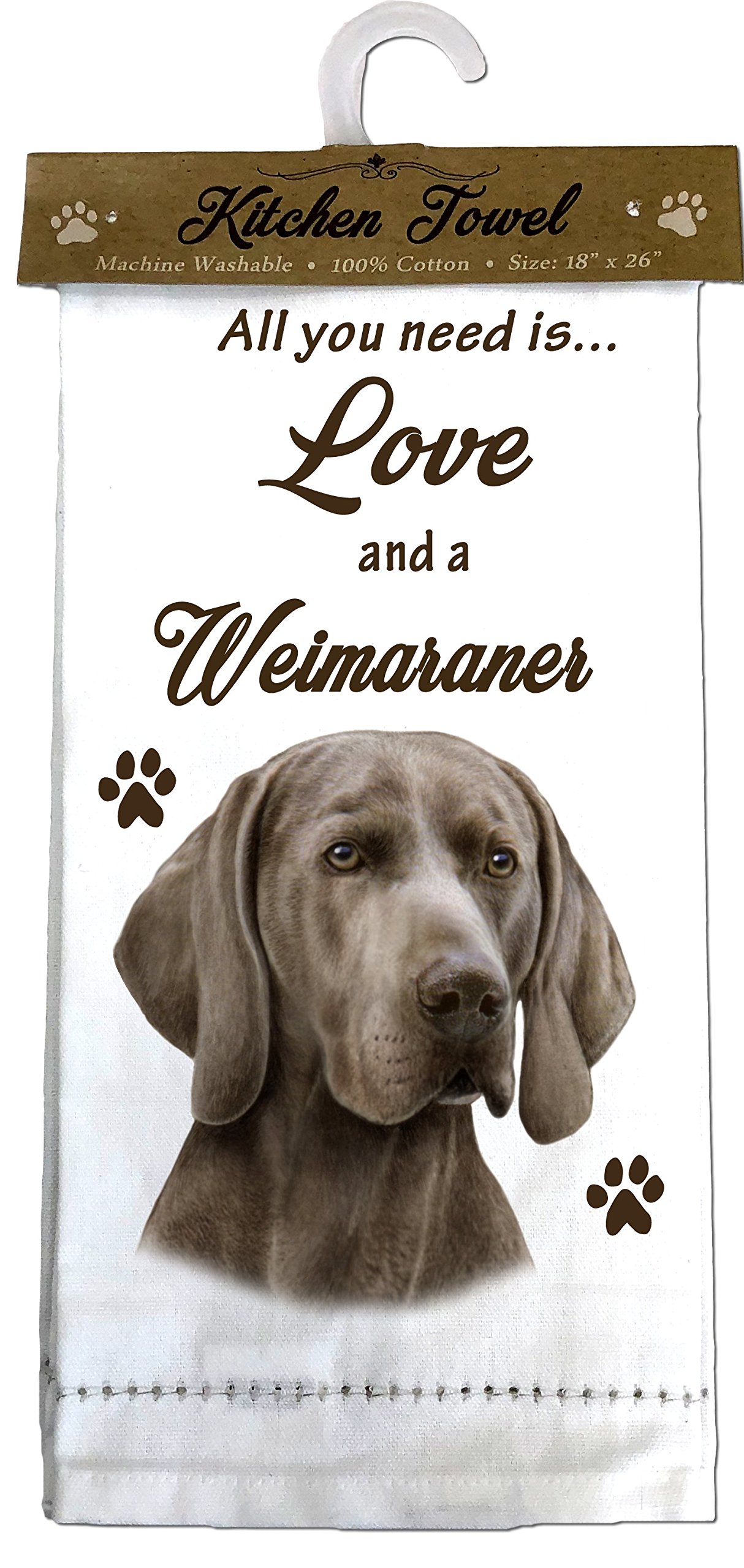 E&S Pets Weimaraner Kitchen Towels, Off-white