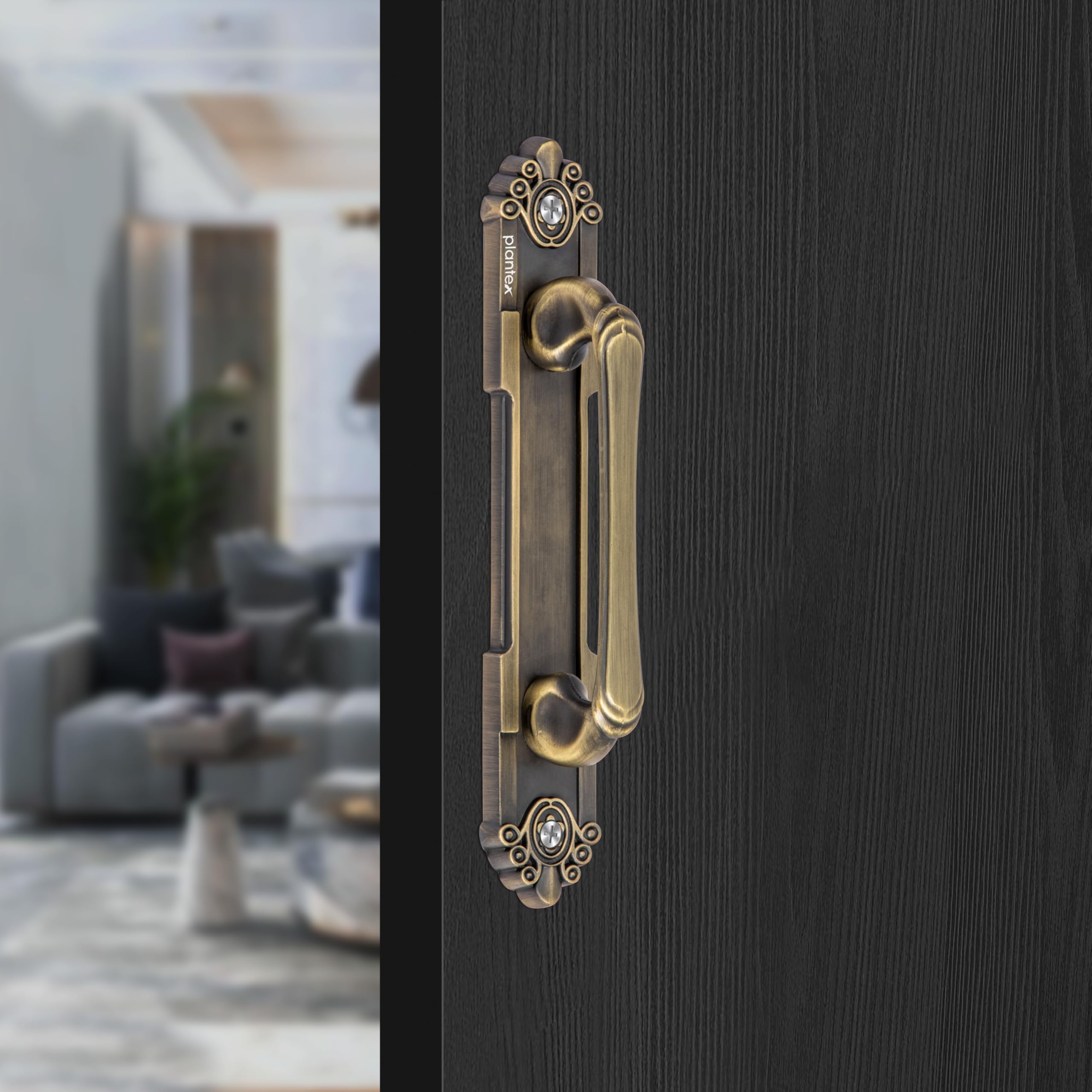 Plantex Heavy Duty 8 Inch Main Door Handle/Pull Push Handle for Home & Hotel/3 Years Warranty Pack of 1 (294,Brass Antique Finish)