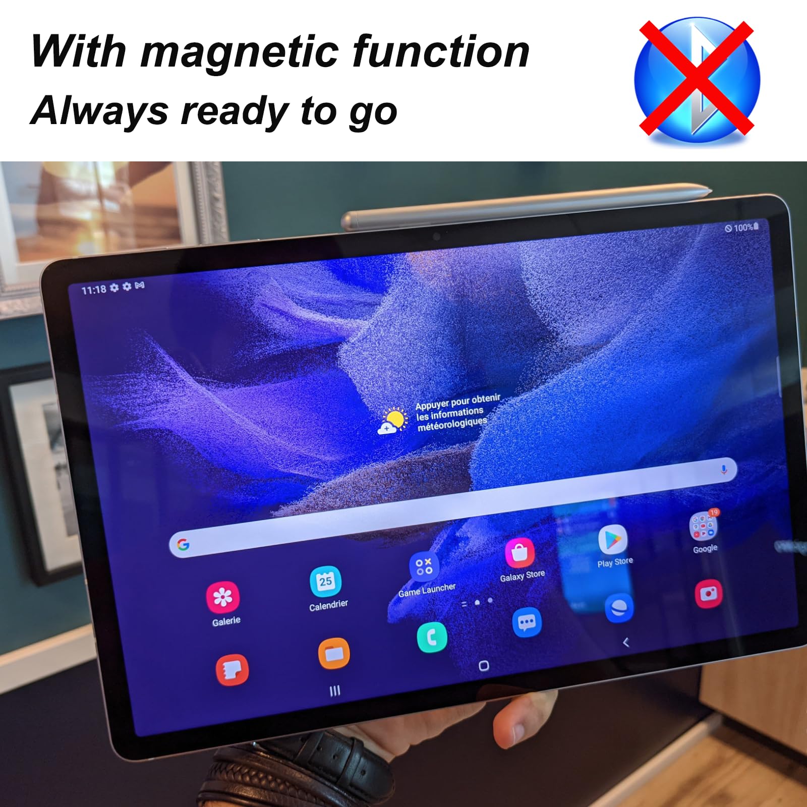 Galaxy Tab S7 FE S Pen Reemplazo para Samsung Galaxy Tab S7 FE SM-T730, SM-T733, SM-T736B TJ-780 Stylus Pen compatible con Samsung Galaxy Tab S7 FE Tips/Nibss (sin Bluetooth) (Mystic Silver)