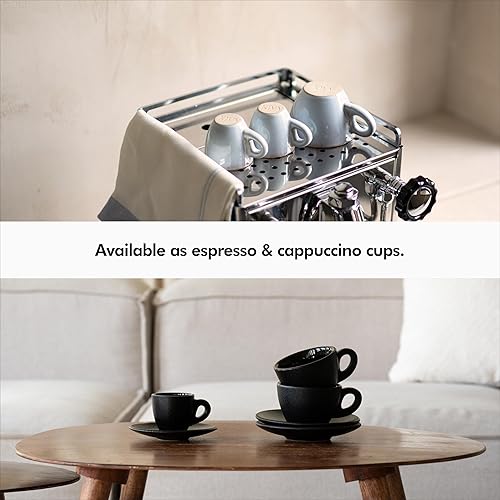 Miniatura 6 de KIVY Juego de 4 tazas de espresso de 3 onzas  Juego de tazas de café espresso de pared gruesa  Tazas y platillos de espresso de estilo italiano