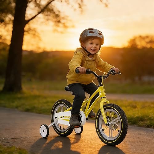 Miniatura 3 de CXWXC Bicicleta para niños de 14, 16, 18 pulgadas, bicicleta para niños y niñas de 3 a 9 años, bicicletas ligeras de una sola velocidad con rueda de