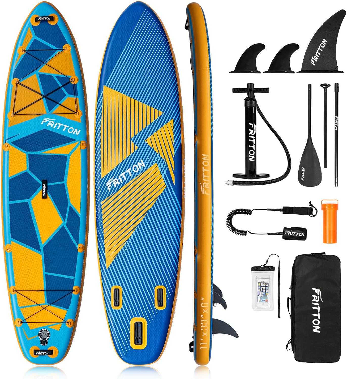 Inflatable Paddle Boards for Adults, 11' Stand Up Paddle Board with Premium SUP Accessories, Stand-up Paddleboards with Wider Anti-skid Deck & 350 LBS Capicity, SUP Board Suitable for All Skill Levels