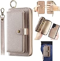 Vista 8 de AIFENGCASE - Funda compatible con Samsung Galaxy S22 Plus para mujeres y hombres, funda de piel con cremallera y soporte para tarjetas, cubierta