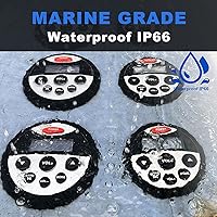 Vista 3 de Estéreo marino - Impermeable Bluetooth MP3 USB AM/FM Radio con 2 altavoces negros (304-4001B)