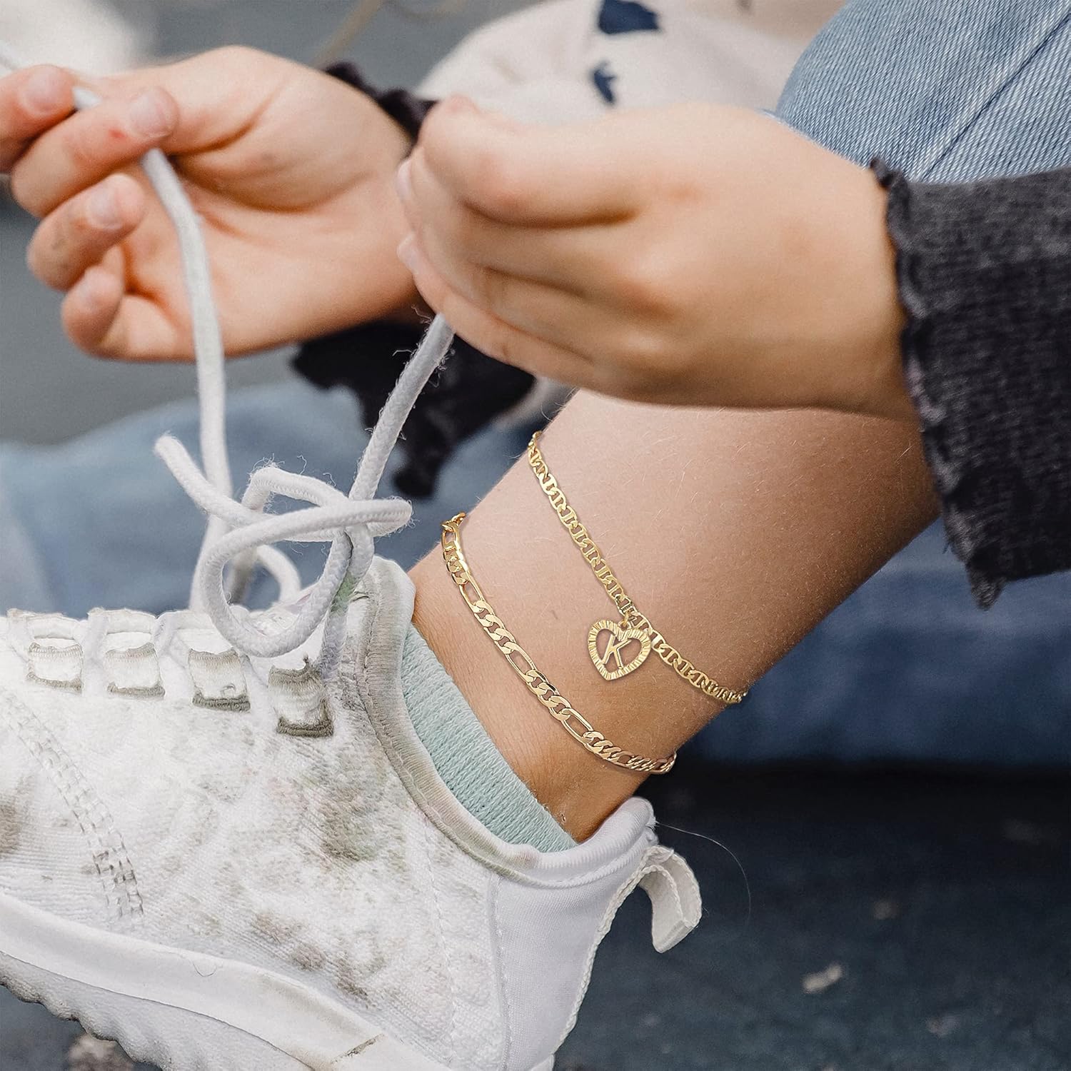 Initial Ankle Bracelets for Women 2pcs 18K Gold Kenya Ubuy