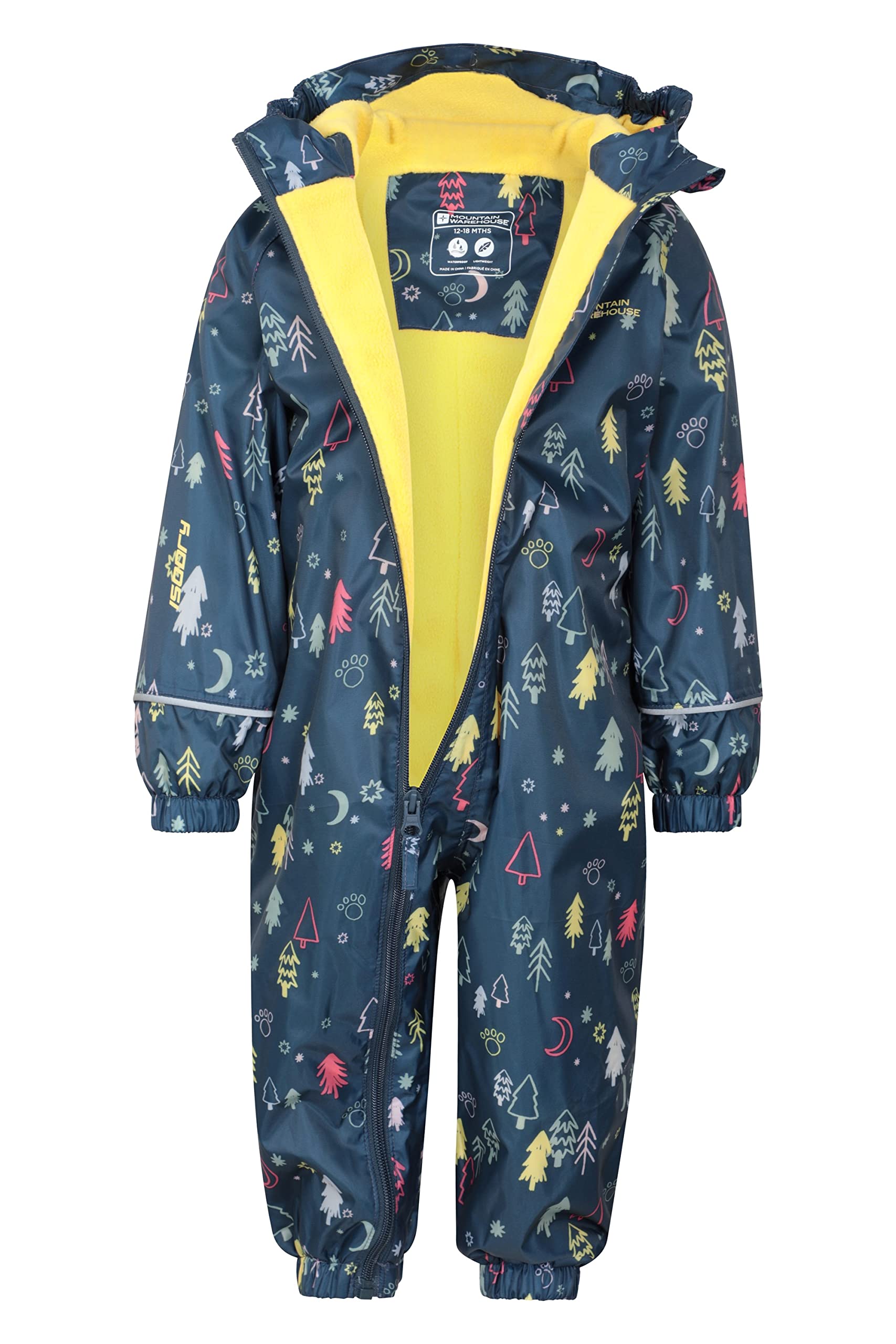 Mountain Warehouse Combinaison de Pluie Spright imprimée - Combinaison d'été Respirante, imperméable, séchage Rapide, Coutures soudées, Doublure Polaire, Fluo