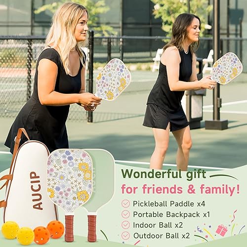 Miniatura 6 de Palas de pickleball aprobadas por USAPA, juego de 2 palas de pickleball de polipropileno, núcleo de panal de abeja, juego de pickleball de fibra de