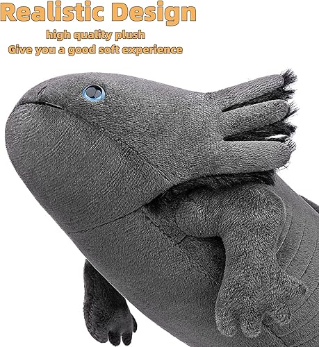 Miniatura 3 de FRANKIEZHOU Peluche de ajolote gigante, gris, 31.5 pulgadas, peluche suave, regalos de ajolote para niños y niñas