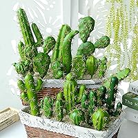Vista 6 de Woohome 9 piezas de suculentas artificiales y plantas de cactus, decoración de cactus artificiales para decoración