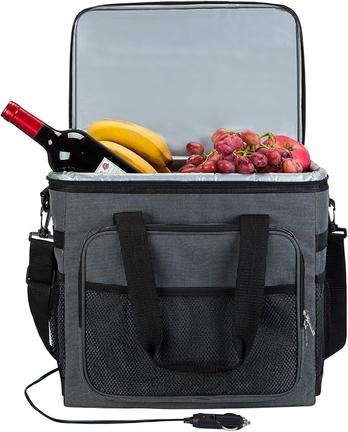 Car Cooler Bag 25L,12V DC Plug in Cooler for Vehicle Collapsible