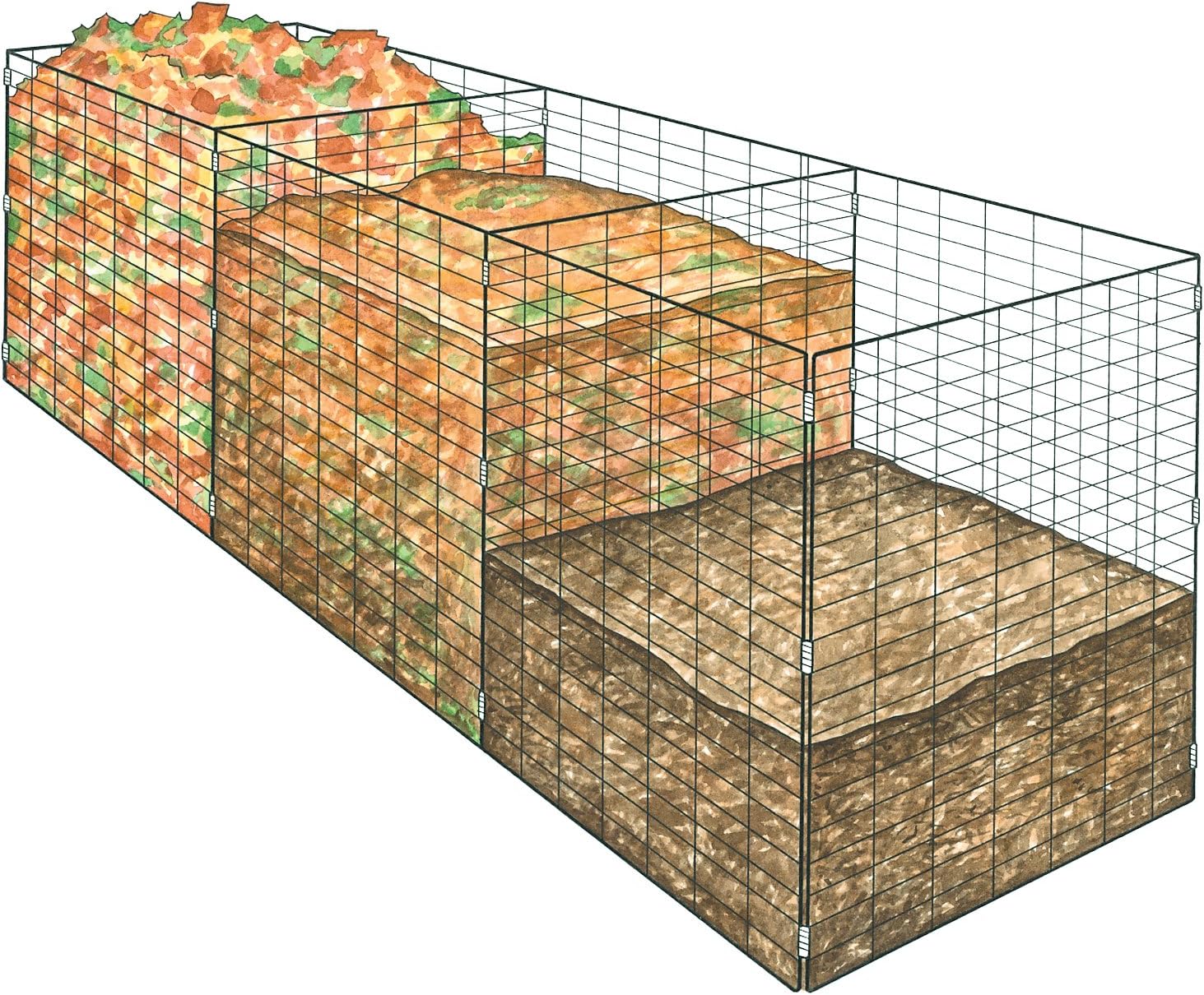 Gardeners Supply Company 3 Wire Compost Bin Composter Heavy Duty Metal Outdoor