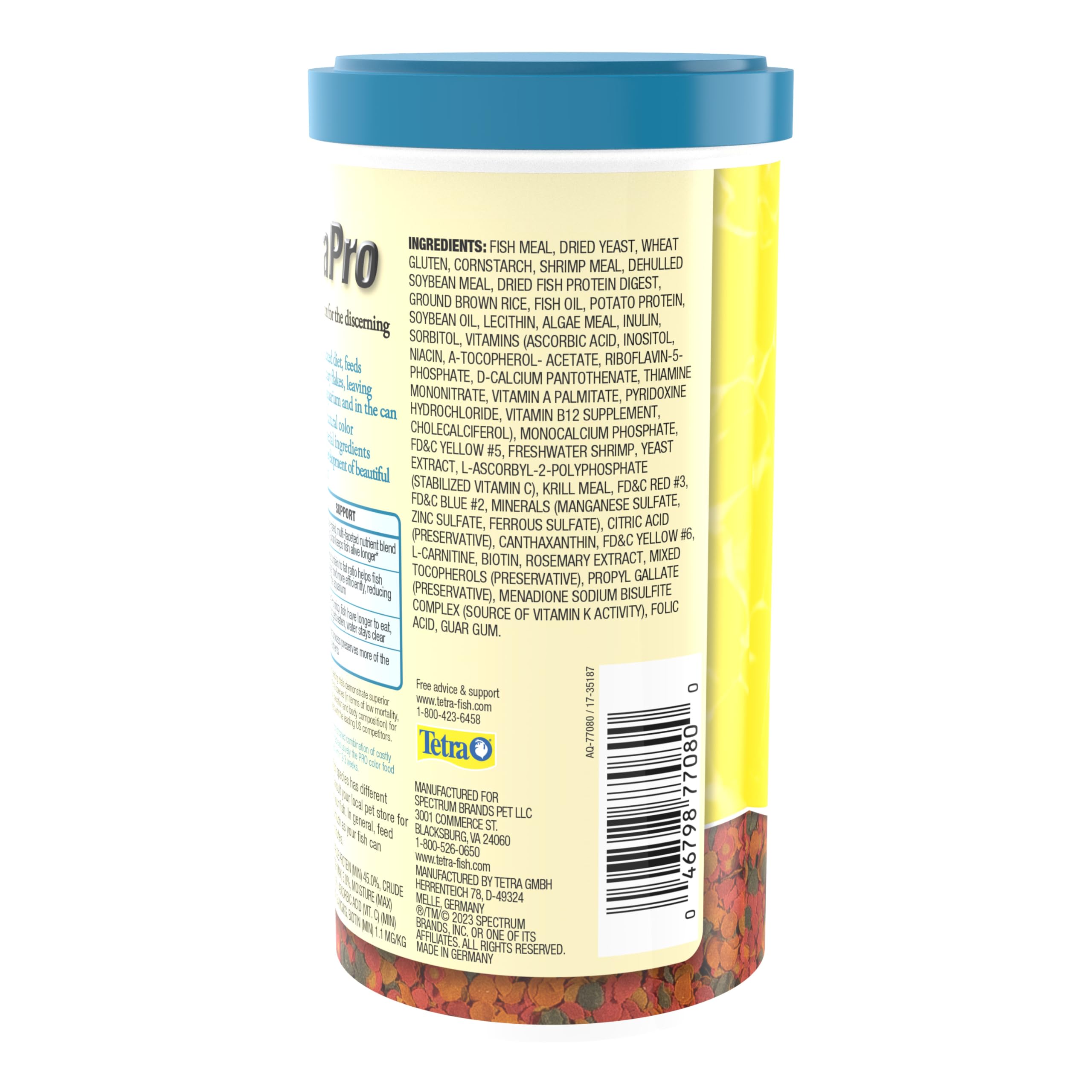 TetraPro Tropical Color Crisps, Fish Food With Natural Color Enhancers, Tropical Fish Food, 7.41 Ounces