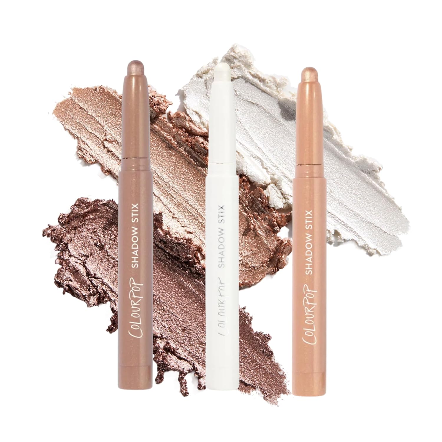 ColourPop Metallic Neutrals Shadow Stix Makeup Kit – Shimmer Eyeshadow Make Up Set – Vegan & Cruelty-Free Cream Eyeshadow Sticks with High-Pigment & Metallic Finishes (3 Count)