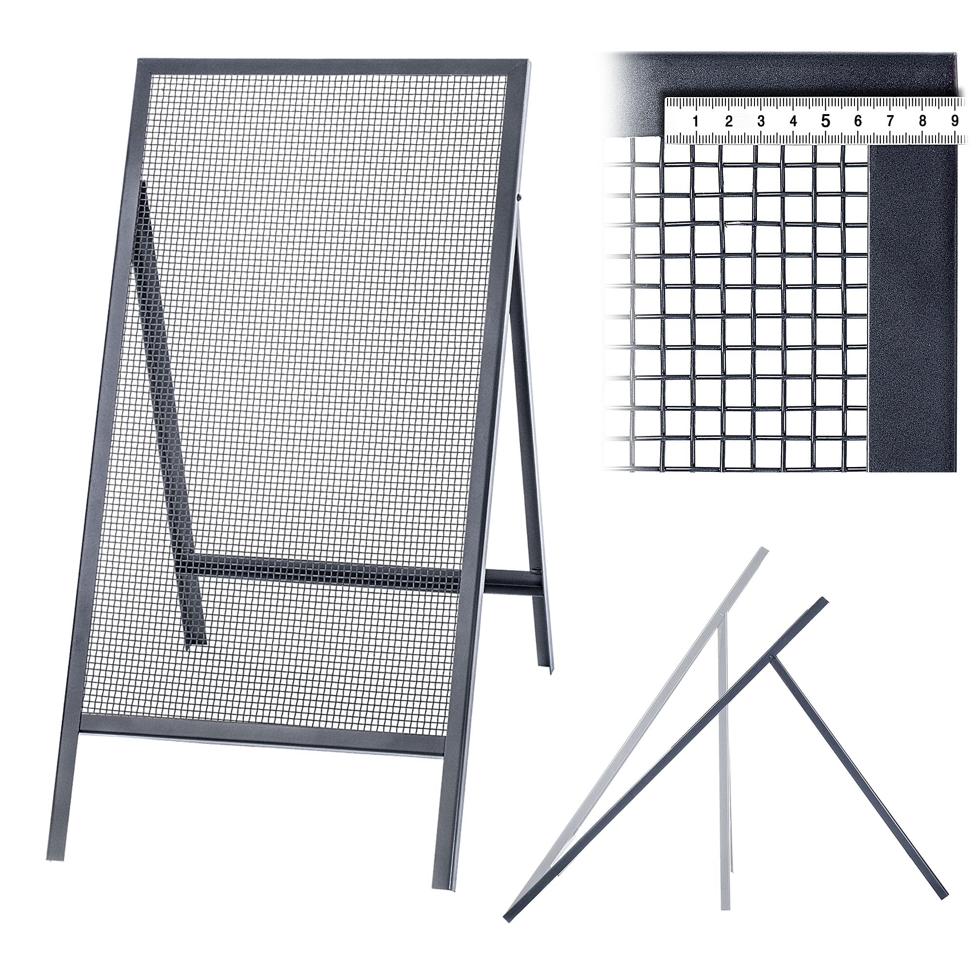 Kadax Colino Passante, Griglia In Filo Di Acciaio, Filtro Da Giardino, Filtro In Acciaio, Filtro Per Sabbia, Filtro Rettangolare Per Sabbia E Compost E Terra E Pietre (Larghezza Maglie 0,8 X 0,8 Cm)-image