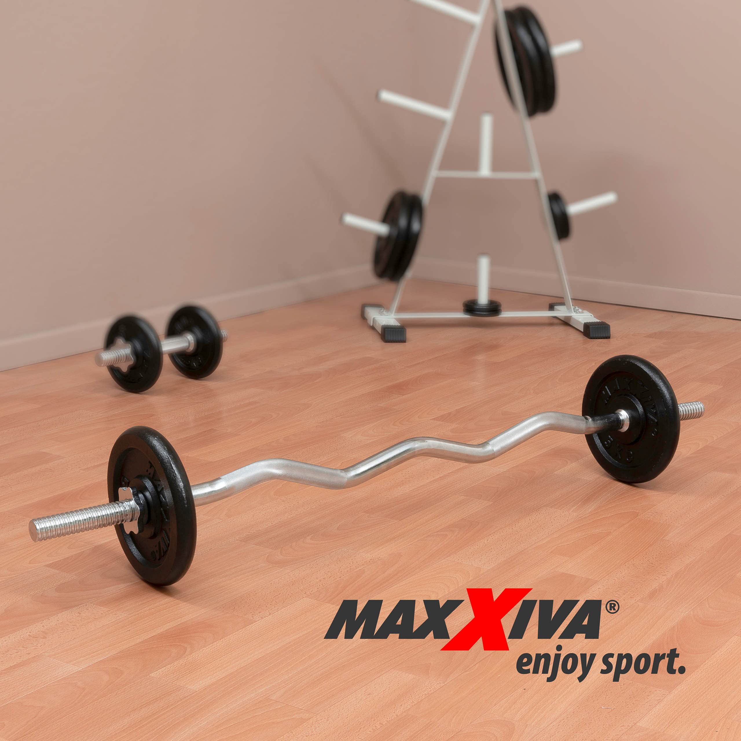 Curlstange 120 cm Krafttraining Zugstange silber verchromt Sternverschluss Workout Bodybuilding Fitness Gewichtheben bis 150kg