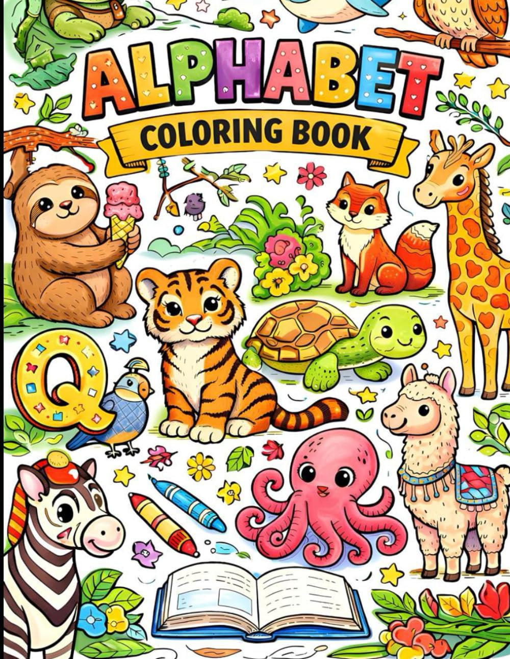 My First Animal A to Z Coloring Book for Kids: Fun Alphabet Animal Coloring Pages for Toddlers Ages 3–6 | Easy A–Z Animal Illustrations for Preschool & Kindergarten Kids