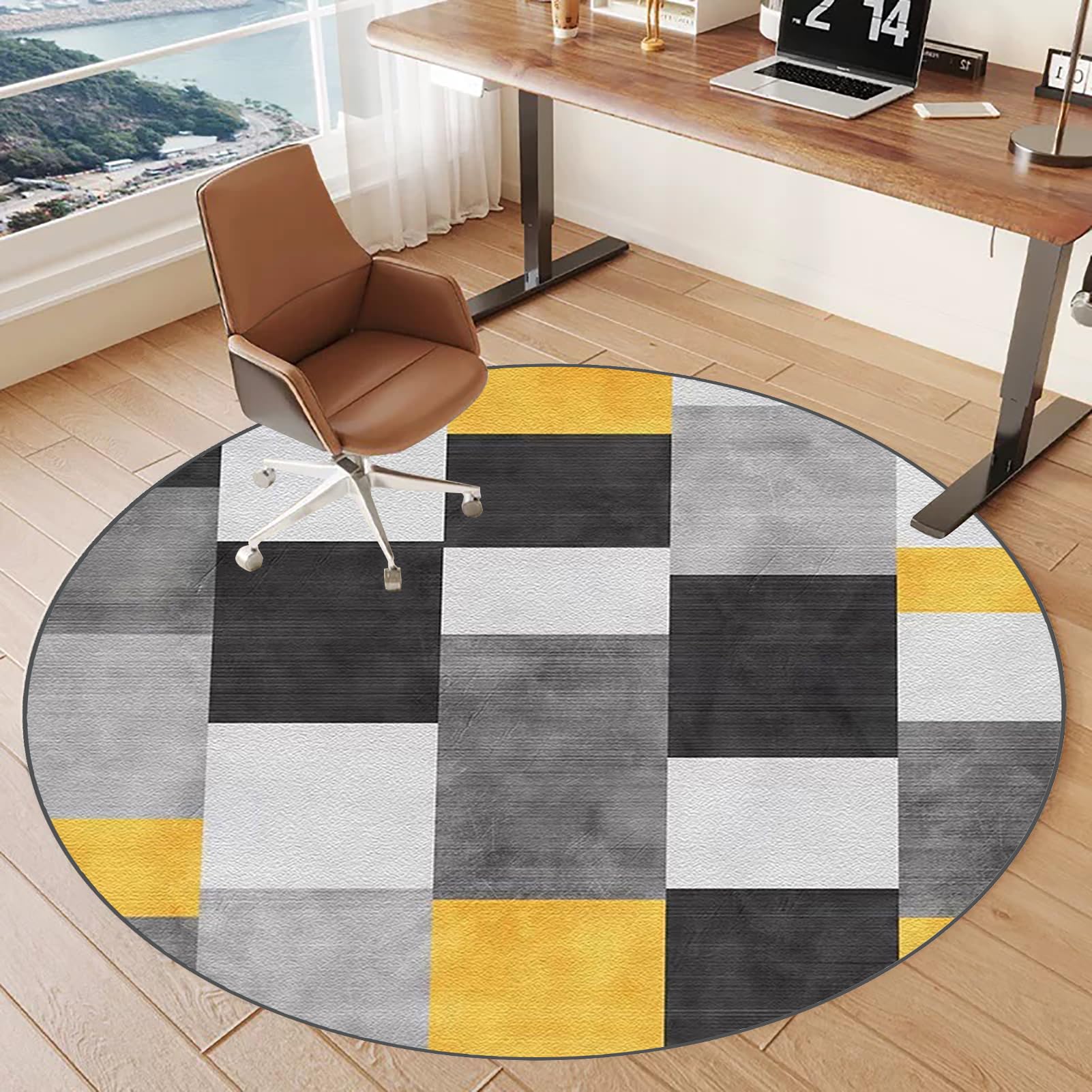 Office Chair Mat for Hardwood Floor, Gaming Chair Mat for carpet floors, Desk Chair Mat, Round Multi-Purpose Floor Protector for Rolling Chair Non Slip Carpet Protection Mat Anti-scratch 90 cm