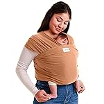 Sleepy Wrap Stretchy Ergonomic Baby Carrier Sling for Newborns to Toddlers - Hands-Free Lightweight Baby Wrap 7-35 lbs (Cinnamon)