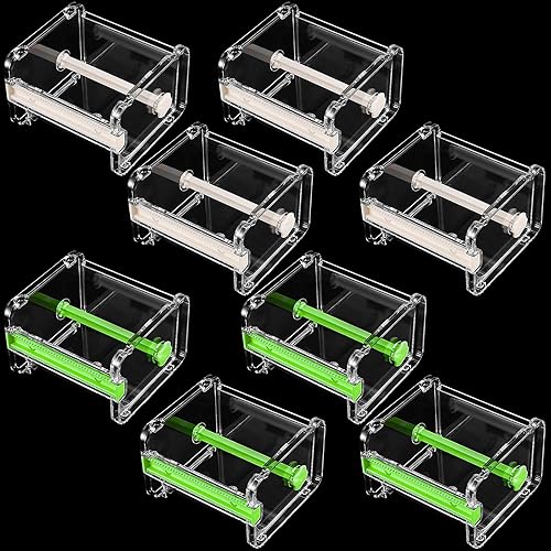 FAATCOI - Lote de 8 cortadores para dispensador de cinta adhesiva transparente para manualidades, color beige y verde