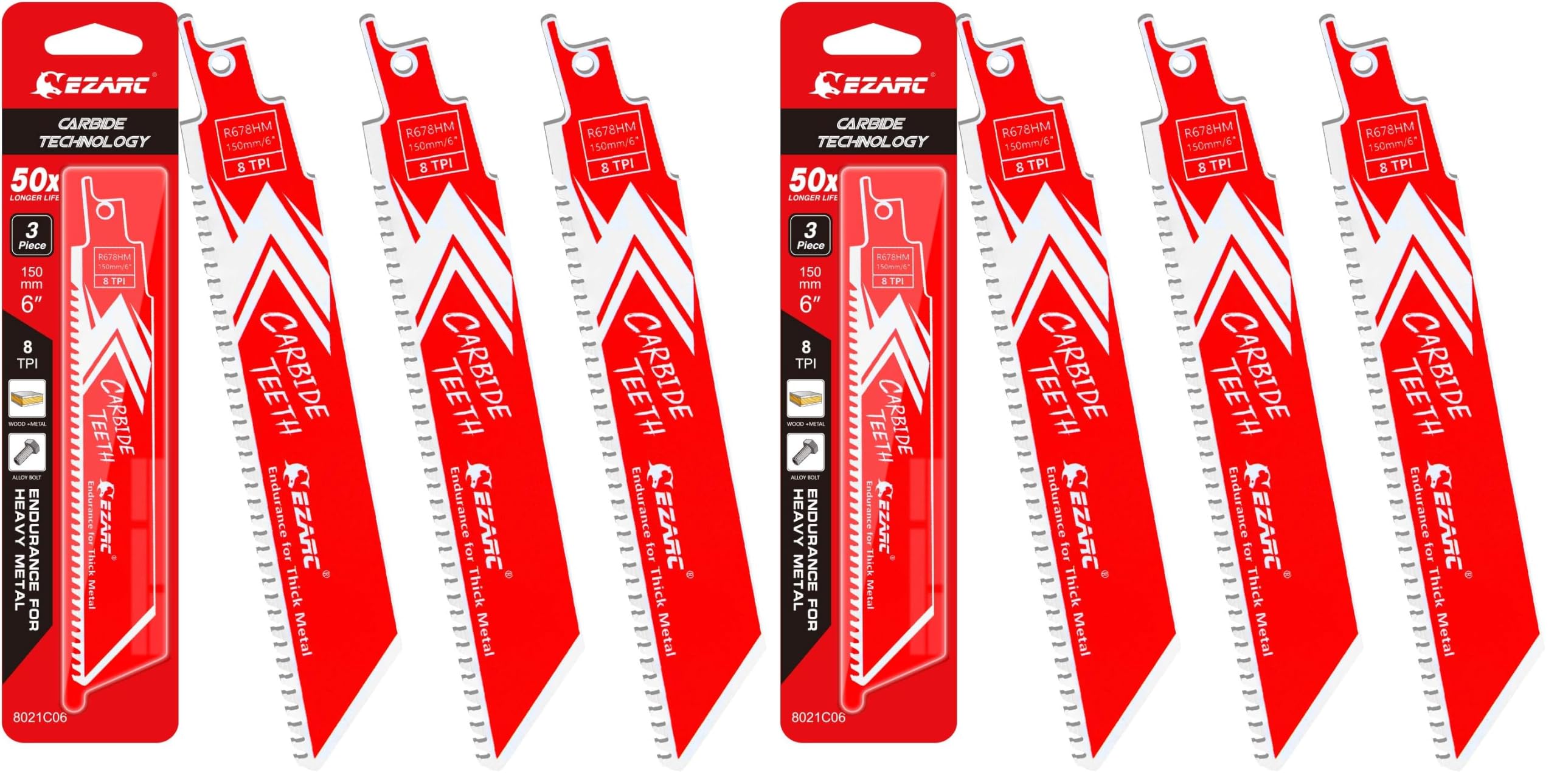 EZARC Carbide Saw Blades - 3 Pack for Metal -10 EZARC Carbide Saw Blades - 3 Pack for Metal -10