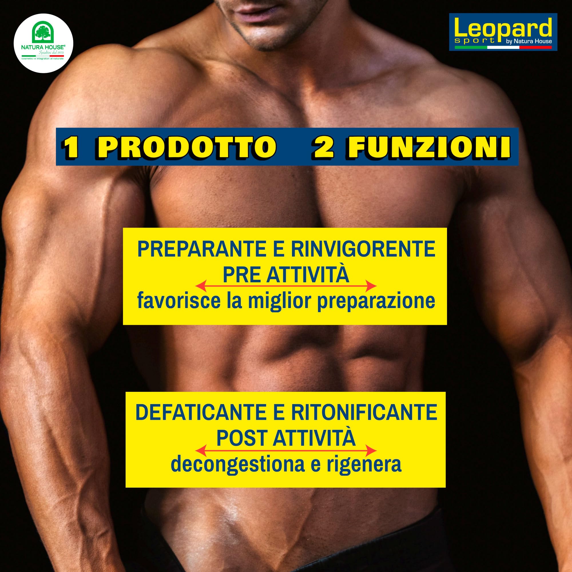 LEOPARD SPORT Emulsione Rapida Massaggio Pre e Post Attività, Crema Defaticante Gambe Sport, Crema Riscaldante Muscoli Sportiva con Arnica e Oli Essenziali, 500ml, 98,4% Naturale