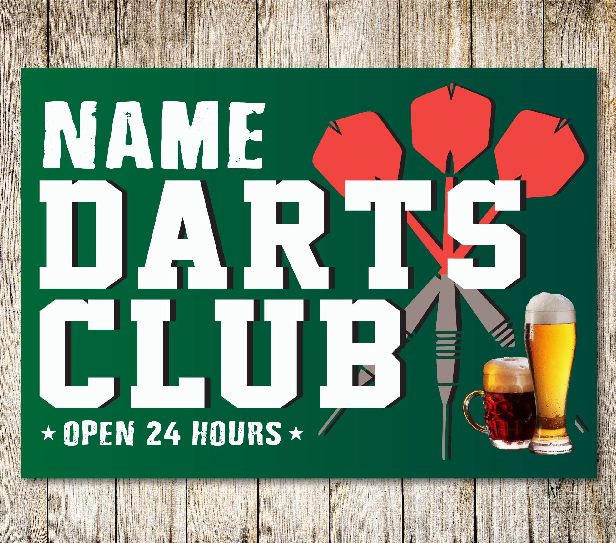 PERSONALISED Custom Darts Club Design Pub Beer Drinks Friends Sports Metal Plaque Gift Wall Sign Decor