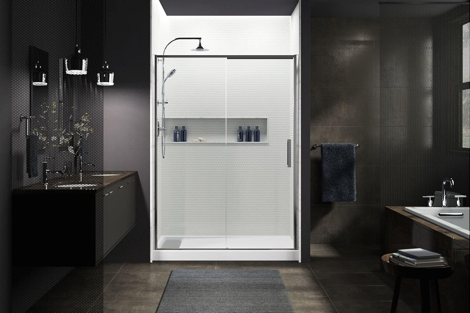 KOHLER Bellwether 60 In. x 34 In. Single-Threshold Shower Base with Left Center Drain, White