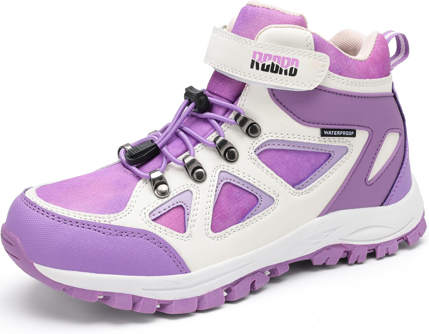 Durable Waterproof Kids Hiking Boots with Grip Outsole – Purple Durable Waterproof Kids Hiking Boots with Grip Outsole – Purple