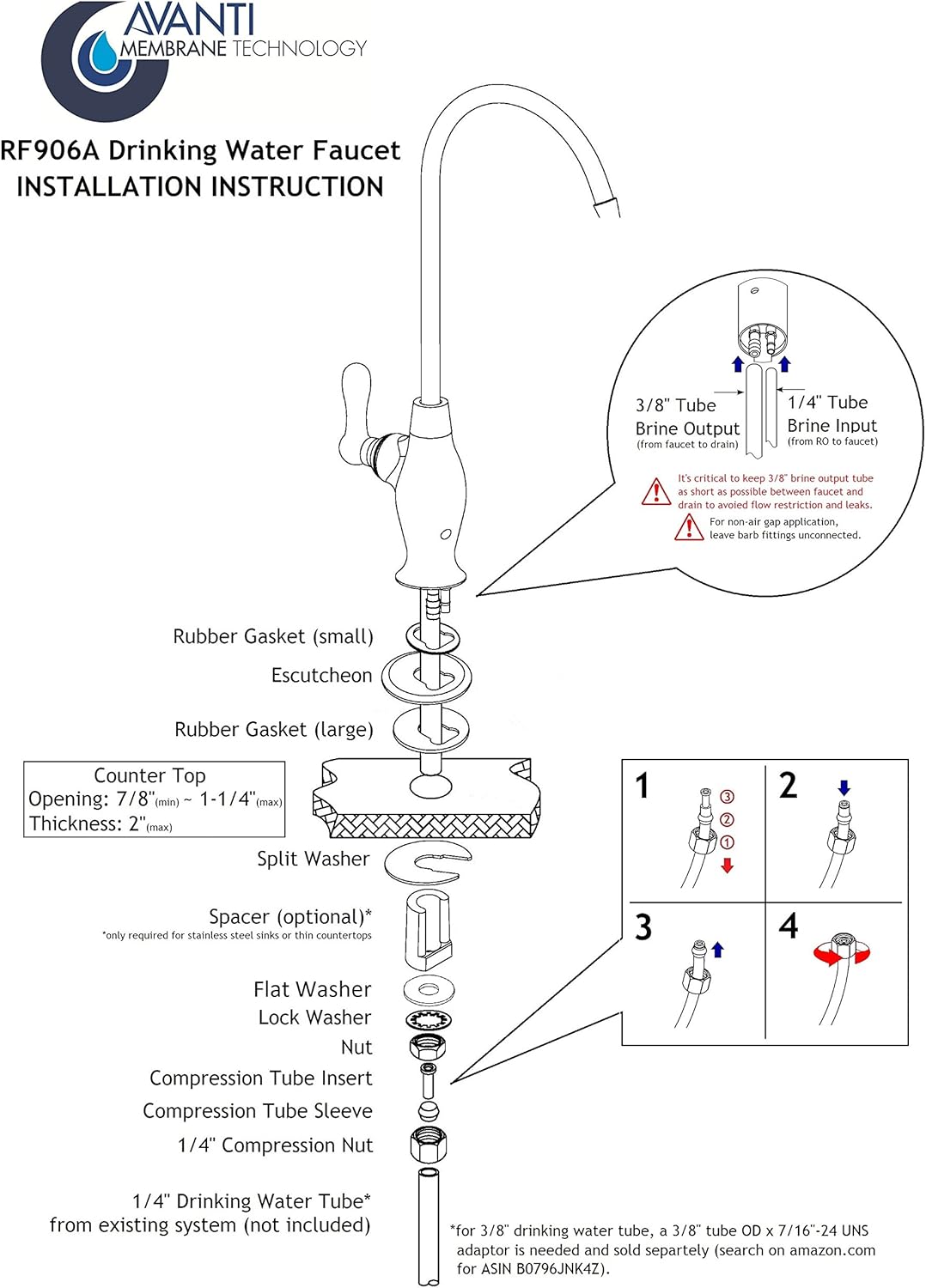 80% оƒƒ Dіѕсоunt Avanti Designer Kitchen Bar Sink Reverse Osmosis RO Filtration Drinking Water Faucet - NSF Certified, Built-in Air Gap, Ceramic Disk, Lead-Free - RF906A-BN Brushed Nickel