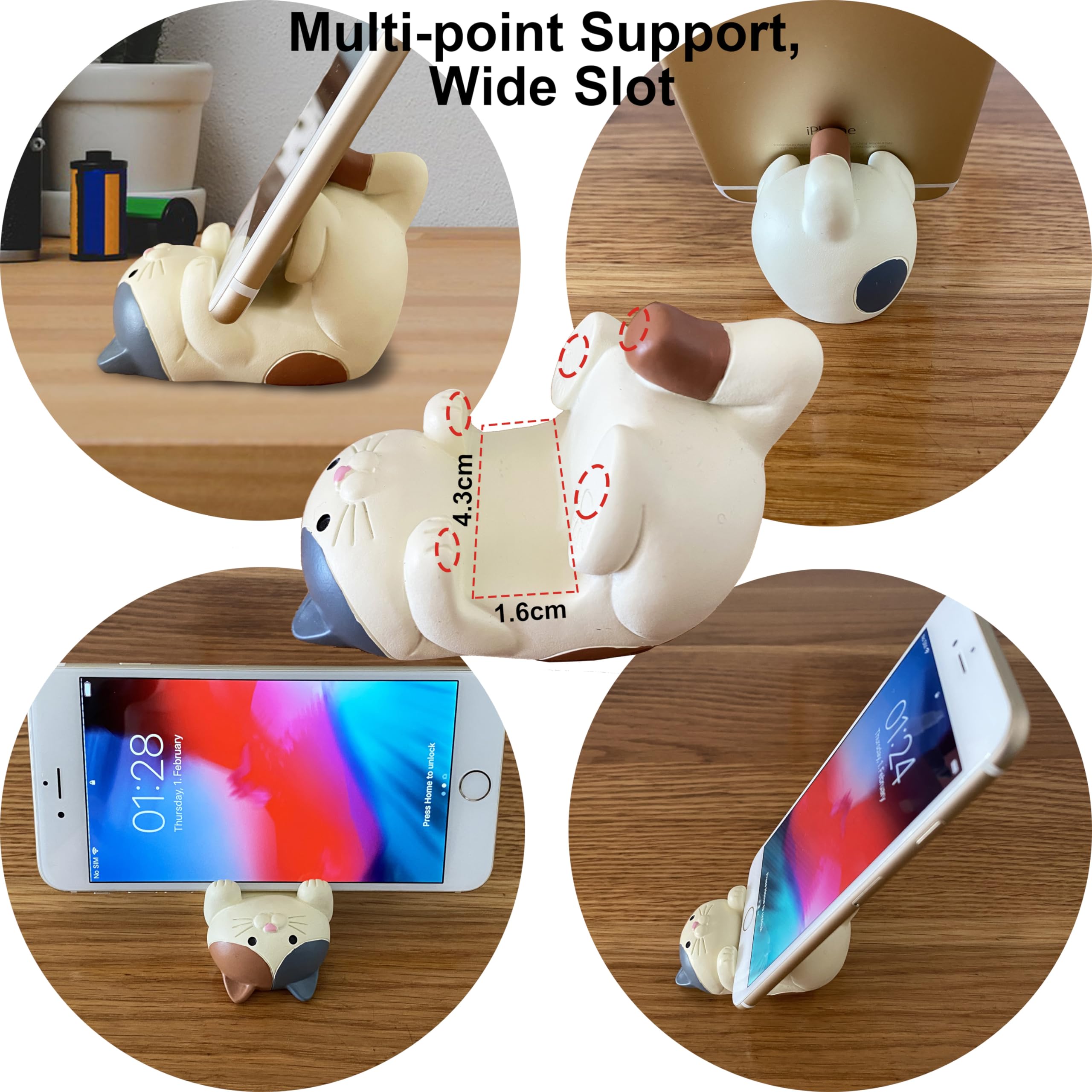 Bounabay Supporto universale per dispositivi elettronici, supporto per smartphone e tablet in legno, con angolo di inclinazione regolabile, per scrivania