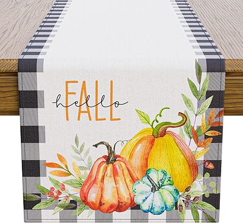 Camino de mesa decorativo de otoño para decoración del hogar, decoración perfecta de otoño y Acción de Gracias para tu hogar