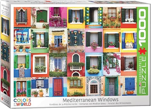 EuroGraphics (EURHR - Rompecabezas de 1000 piezas con ventanas mediterráneas de 1000 piezas, rompecabezas de 1000 piezas (6000-5350)