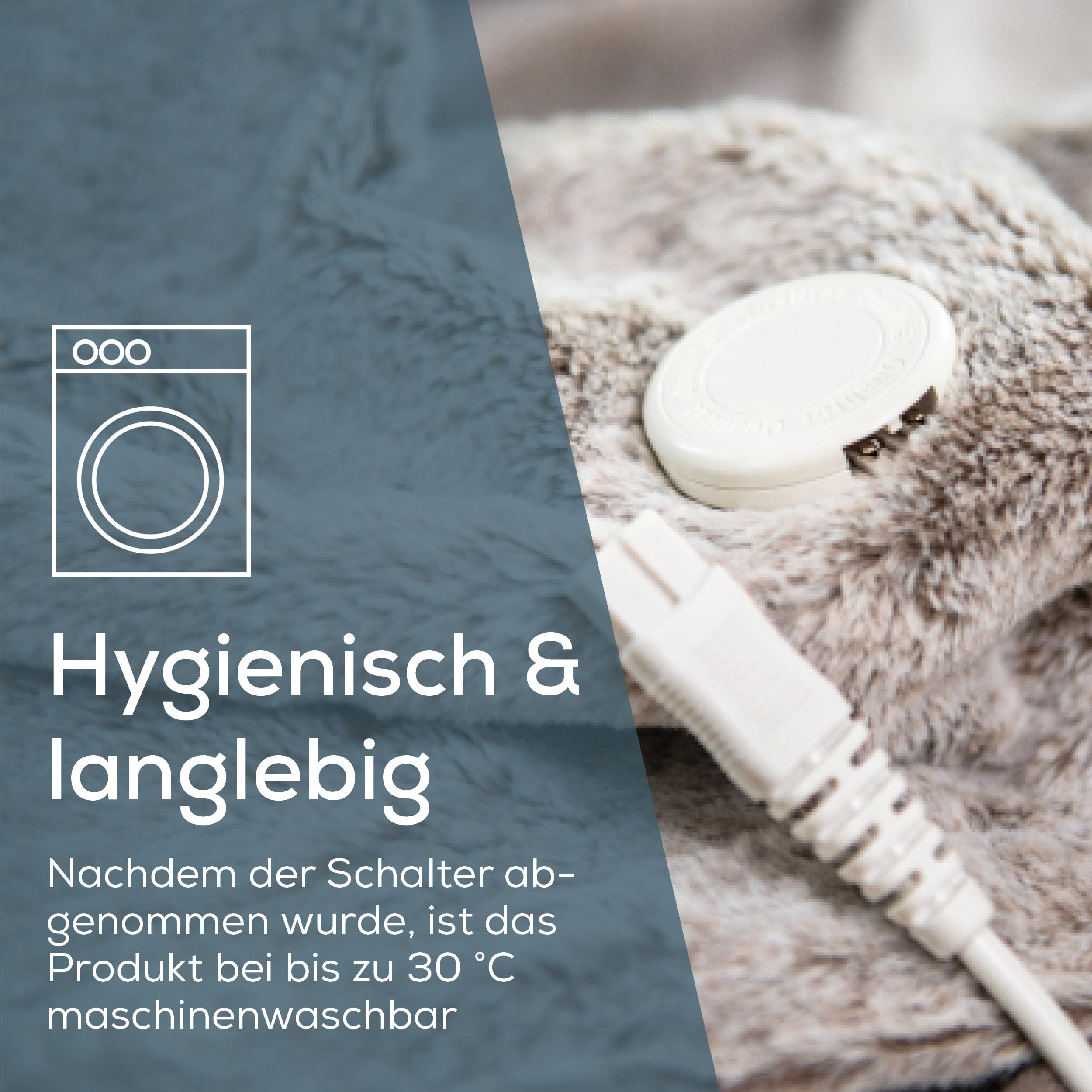 Beurer HD 75 Nordic Heizdecke, 180 x 130 cm, 6 Temperaturstufen, maschinenwaschbar, beige / braun