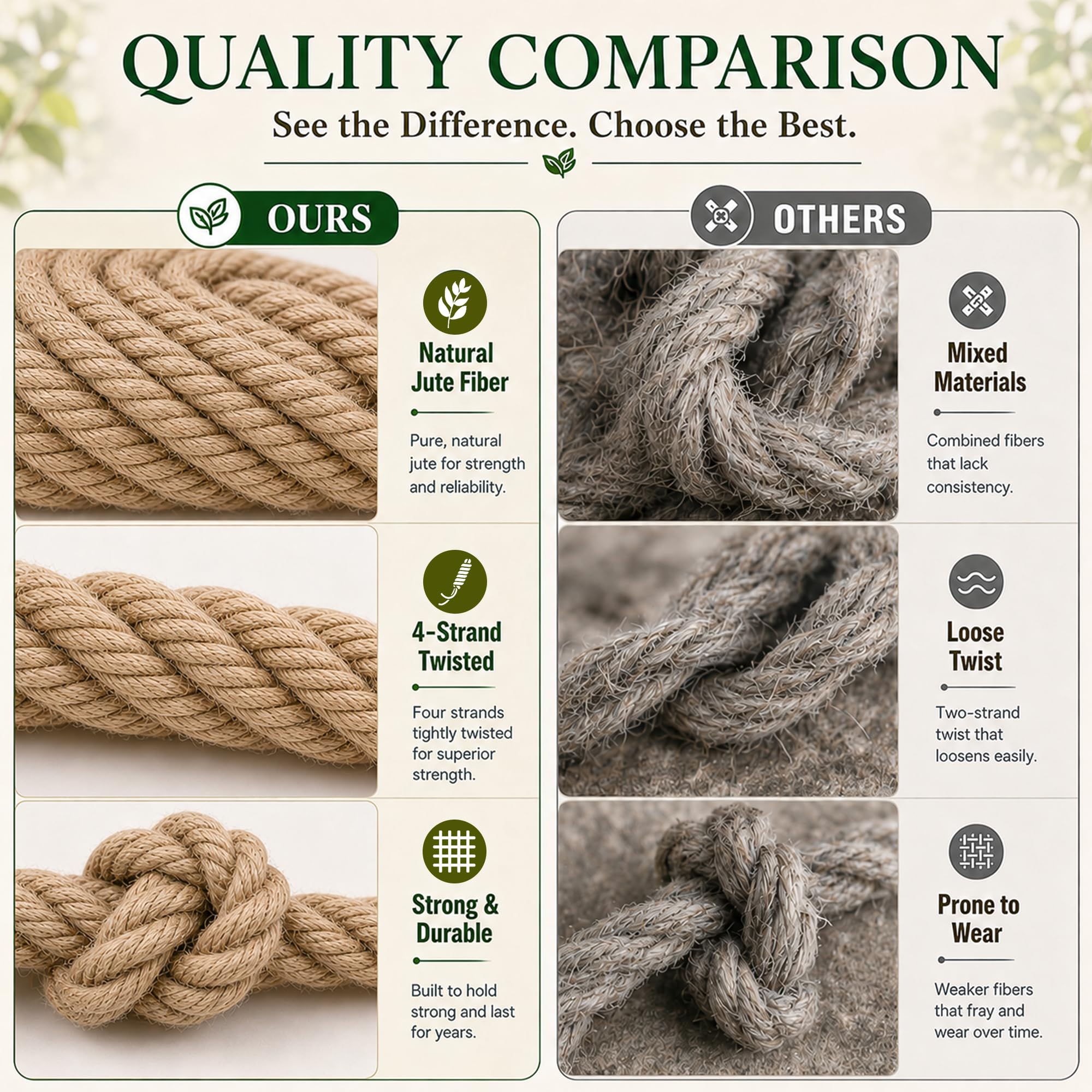 Cuerda de yute trenzada de manila (1 pulgada x 200 pies) cuerda de cáñamo gruesa natural para manualidades, náutica, barandillas, hamaca, decoración