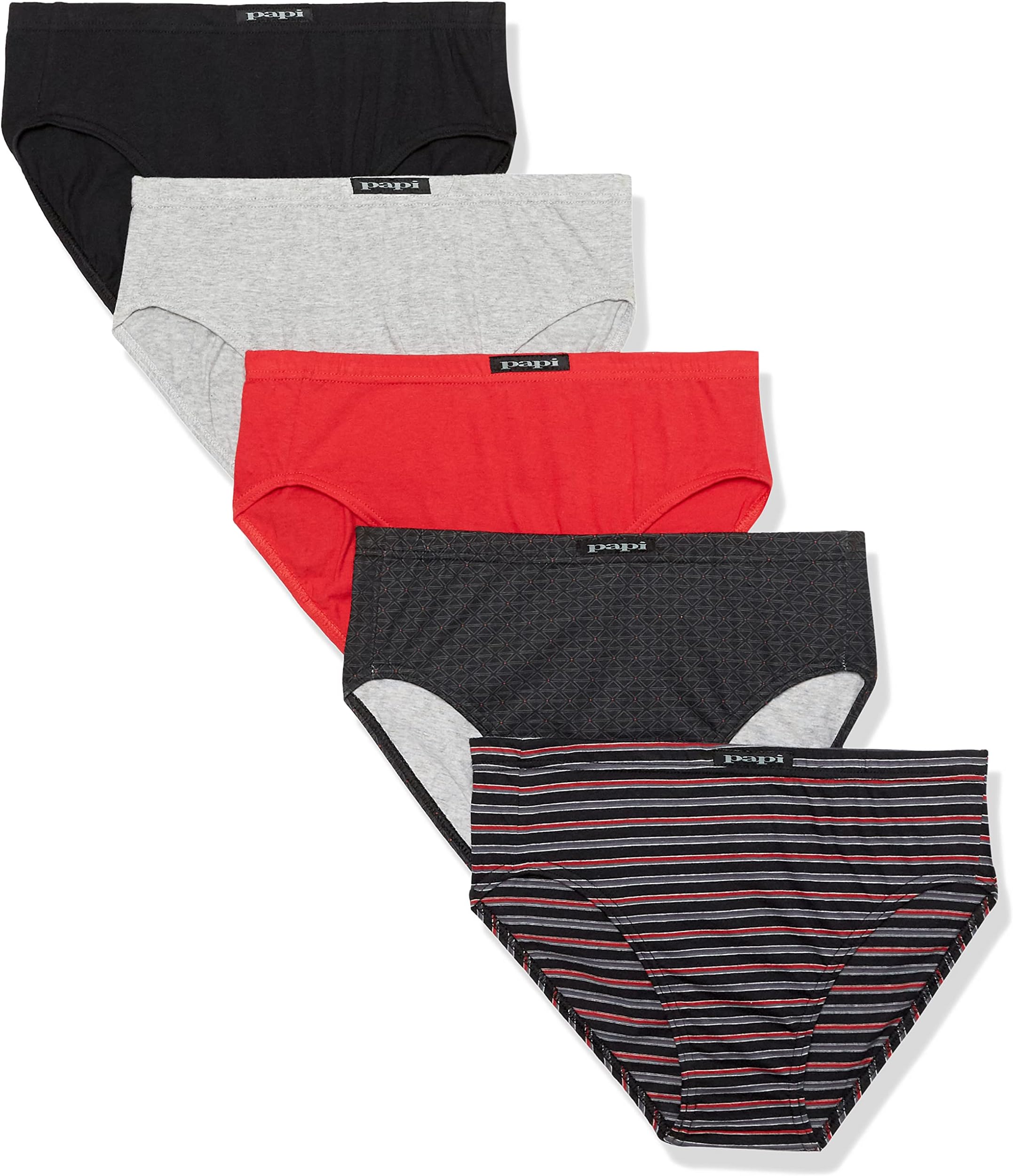 papiMen's 5-Pack Cotton Low Rise Brief
