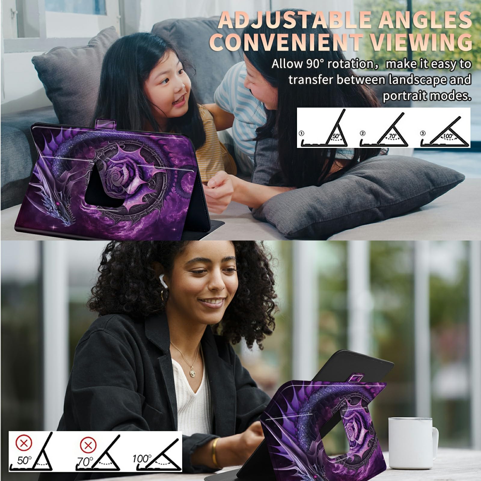 Custodia Universale Per Tablet 6-7 Pollici | Pelle PU Con Rotazione 360°