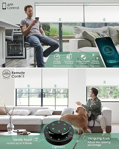 Miniatura 88 de Yoolax Persianas motorizadas con control remoto, persianas inteligentes opacas para ventanas, persianas enrollables motorizadas, persianas Tela