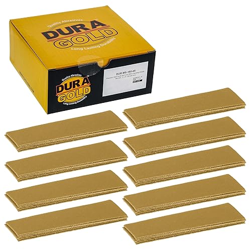 Miniatura 14 de Dura-Gold Micro hojas de papel de lija doradas de 1 x 4 pulgadas, grano 60 (caja de 30) - Parte trasera de gancho y bucle, carpintería para muebles