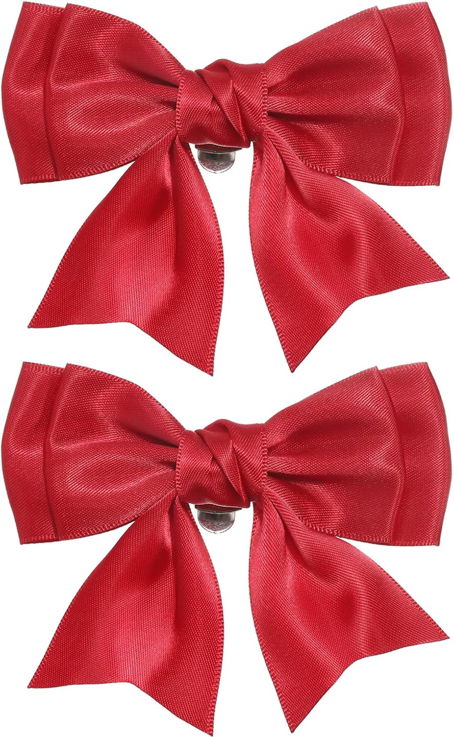 PATIKIL Women Bow Shoe Clips, 2 Pcs Satin Elegant Detachable Bowknot Shoe Clips, Cute Embellishment Shoe Buckle for Decoration Wedding Party, Red