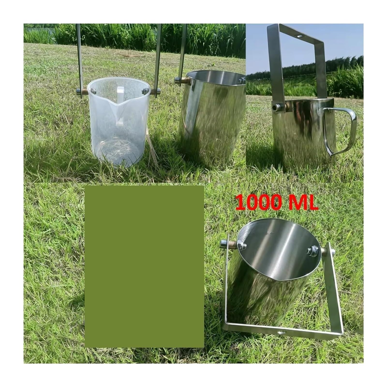 Teleskop Wasserprobenehmer 1000ml Edelstahl Swing Eimer Verstellbar 1,5-6m für Seen, Flüsse & Umweltüberwachung